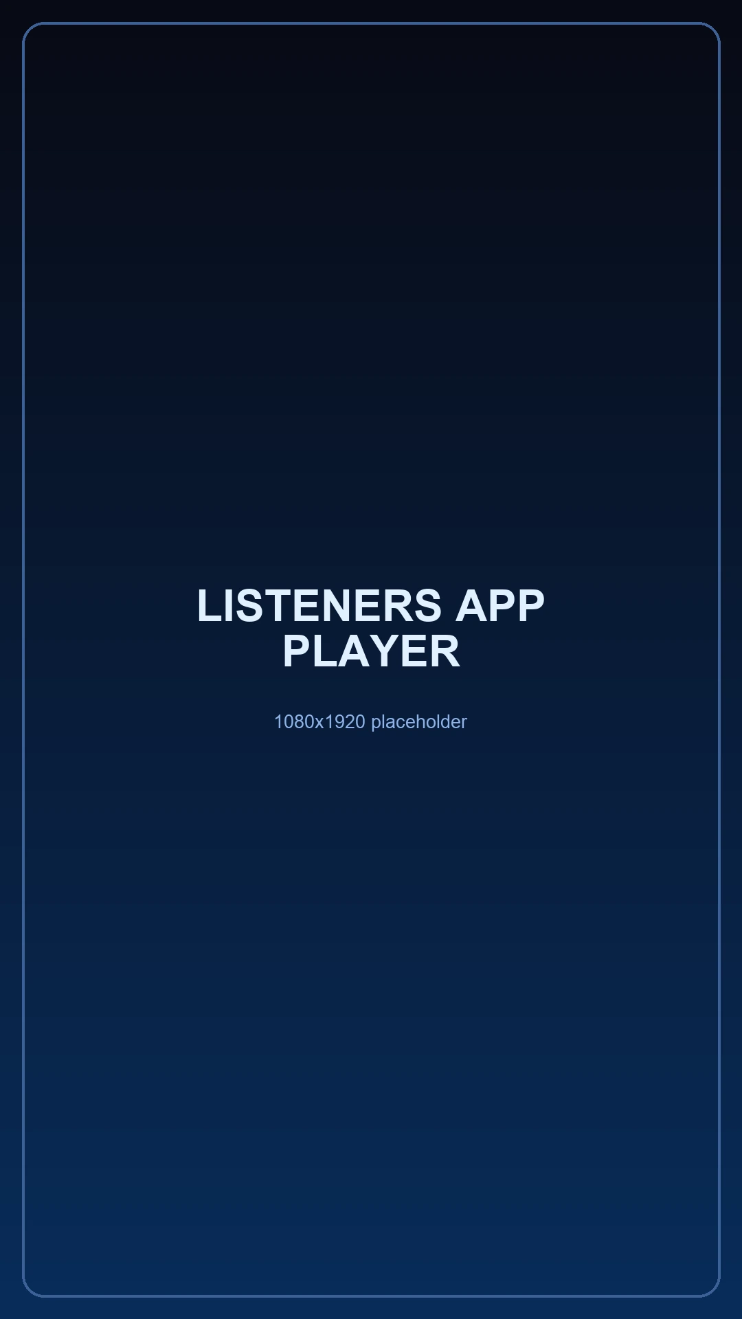 Ecrã de player da app de ouvintes