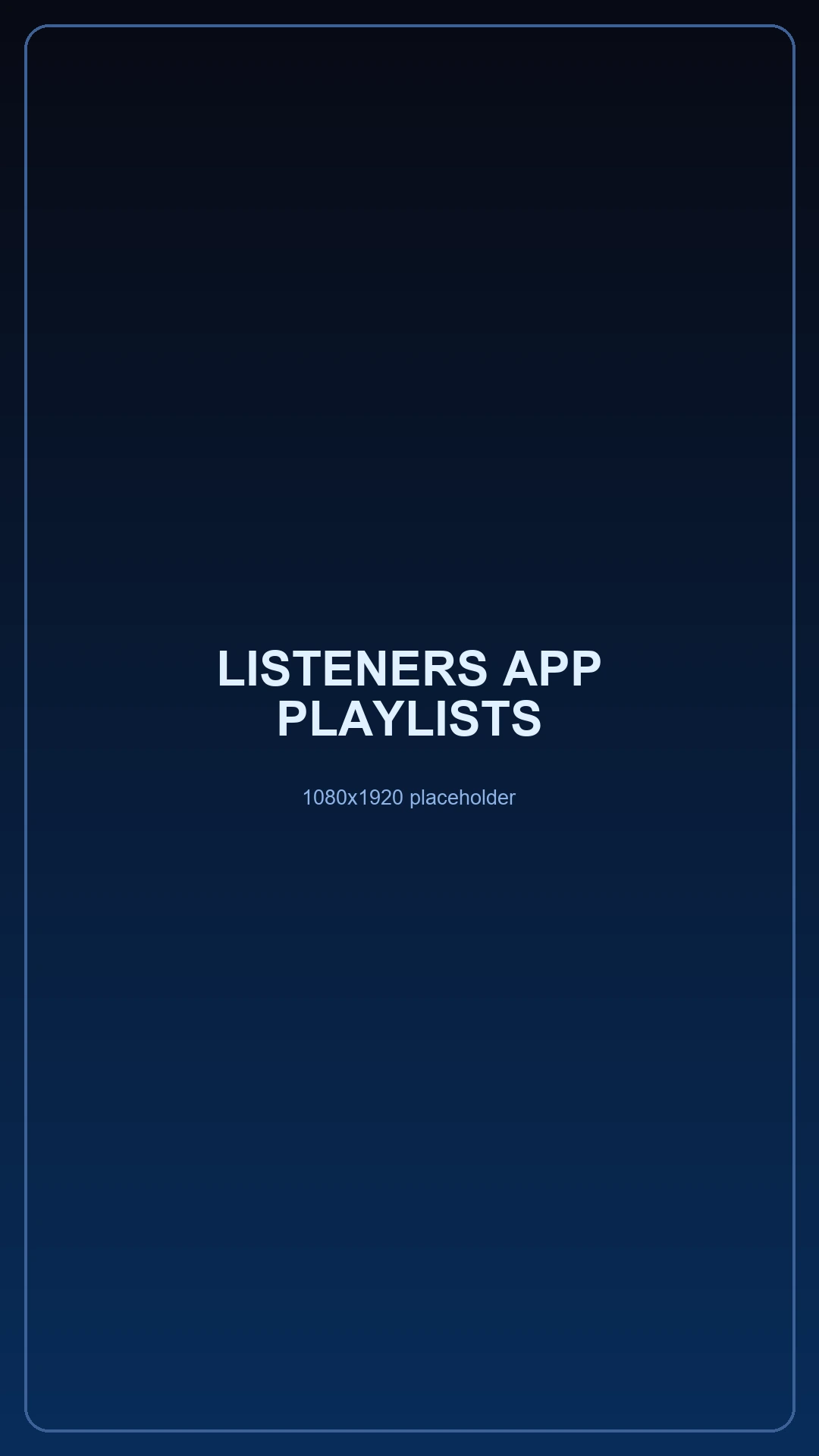 Ecrã de playlists da app de ouvintes